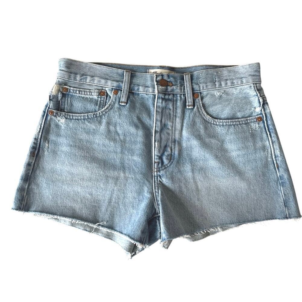 Madewell Women’s Relaxed Denim High Rise Cutoff Shorts Raw Edge Size 26 EUC - Picture 3 of 13